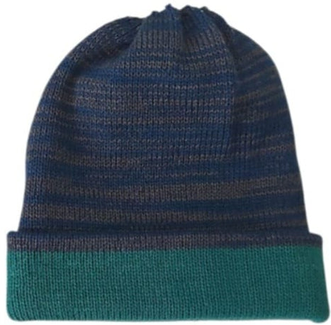 BEANIE VERDE/AZUL/MARRÓN, doble vista