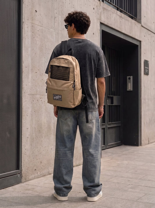 MOCHILA MALLA beige