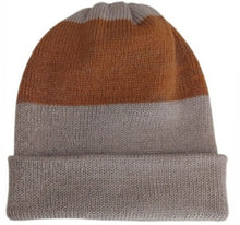 Cargar imagen en el visor de la galería, BEANIE NEGRO/BEIGE/LADRILLO, doble vista
