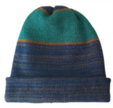 Cargar imagen en el visor de la galería, BEANIE VERDE/AZUL/MARRÓN, doble vista
