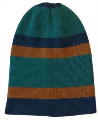 BEANIE AZUL/VERDE/ARENA, doble vista